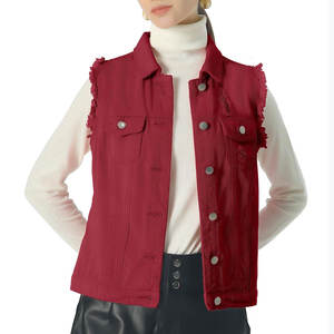 2026 Custom High Quality Women's <b>Denim</b> <b>Vest</b> New Style With Sleeveless Unique Design Multiple Pockets Turn Down Collar <b>Denim</b> <b>Vest</b> - Product Image 3