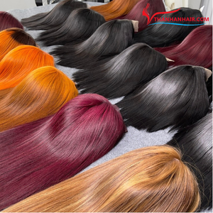 Vente en gros Perruque vietnamienne en cheveux humains lisses Plusieurs couleurs HD Lace Cuticule alignée Fermeture à lacet et Perruque frontale - Product Image 1