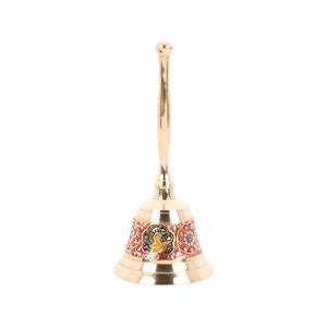 Campana de mano grabada de latón de primera calidad, Color rojo pulido liso para accesorios de decoración del hogar, campana de mano a la venta a bajo precio - Product Image 1
