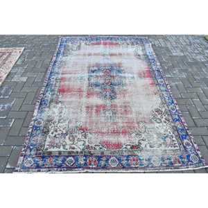 5.2x8.2 ft Vintage Turkish Rug, Large Rug, <b>Red</b> <b>Wool</b> Rug - Product Image 1