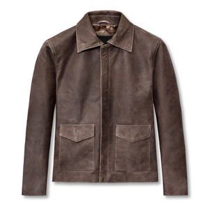 New Design Men's Slim Leather Winter Jacket Solid <b>Colour</b> Genuine Leather Jacket Winter Fashion Original Leather Jackets - Product Image 1