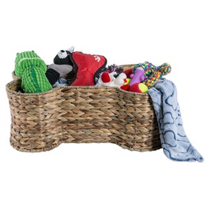 Bone shape natural <b>basket</b> dog pet accessories bone-shaped <b>water</b> <b>hyacinth</b> storage <b>baskets</b> best price - Product Image 4