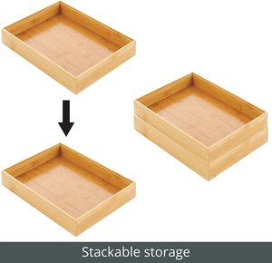 Organizador de Cajones Apilable Mangowood para Cocina; Almacena Cubiertos, Utensilios - Colección Echo - Paquete de 2 - Product Image 5