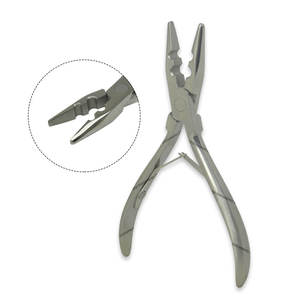 Kit de herramientas de extensión de cabello de acero inoxidable plateado de alta calidad Alicates multifunción de 2 orificios con gancho de ganchillo - Product Image 3