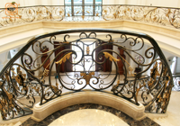 Rampe d'escalier en fer forgé KHP pour balcon, appartement, villa, hôtel, taille personnalisée, haute qualité, galvanisée, résistante à la rouille, protégée contre les UV