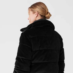 <b>Women's</b> <b>Corduroy</b> Puffer <b>Jacket</b> - Warm and Stylish Quilted Outerwear, Perfect for Fall and Winter Casual Wear - Product Image 6