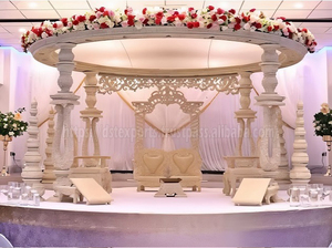 Triveni Mandap tallado en madera más bonito para boda, los mejores Mandaps del Reino Unido a la venta, conjunto de boda indio asequible, decoración de EE. UU. - Product Image 3