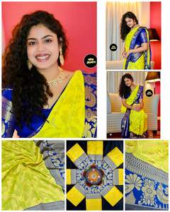 ล่าสุดดีไซเนอร์ที่อุดมไปด้วย pallu และ jacquard ทำงานบนทั่ว Saree - Product Image 5