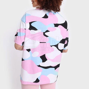 Camisetas de talla grande para mujer, camisetas de algodón y poliéster para mujer, camisetas de moda para mujer, camisetas de cuello redondo para mujer - Product Image 3