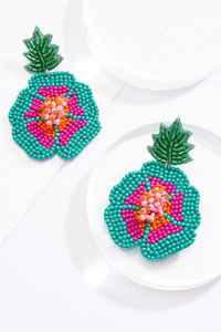 ต่างหูลูกปัดลายดอกไม้ปัก - Product Image 4