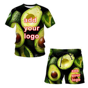 Bajo MOQ FASHION Individuación Foto y texto Combo Impresión gráfica Camiseta y pantalones cortos Activewear Set Sublimación personalizada Camisetas - Product Image 3