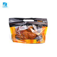 Sac d'emballage personnalisé pour poulet rôti avec poignée, fenêtre transparente, sac laminé pour poulet rôti, idéal pour supermarchés, charcuteries et plats chauds