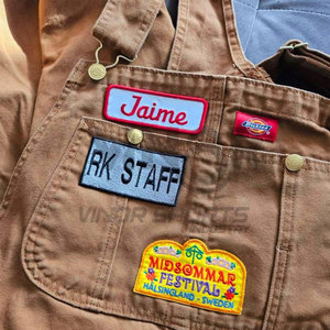 Tela de sarga Pamaheart, parches de nombre personalizados, etiquetas de nombre bordadas personalizadas para planchar o coser con opción de gancho y bucle - Product Image 3