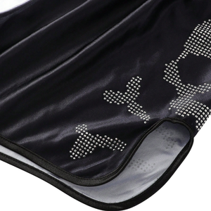 Pantalones Cortos de Muay Thai Personalizados de Alta Calidad, Tela Satén Elástica y Transpirable, Bordado de Pedrería Personalizado, Logotipo Frontal - para MMA BJJ - Product Image 4