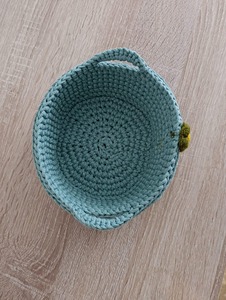 Panier en macramé à fleurs bleues mignon Organisateur de rangement polyvalent Fait à la main Élégant Fonctionnel Décoratif Utilisation domestique en provenance d'Inde - Product Image 3