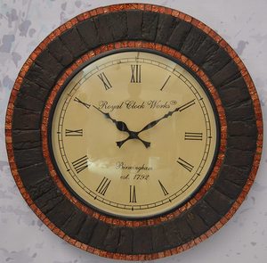 นาฬิกาแขวนผนังไม้และกระจก,นาฬิกาแขวนผนังโมเสกพร้อมไม้และกระจกโมเสกแฮนด์เมดโดย Adiba สำหรับตกแต่งบ้าน - Product Image 4