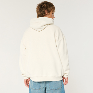 Ropa de calle al por mayor con logotipo liso 100% algodón orgánico sudadera de hombre de lana en blanco de gran tamaño Unisex hombres sudaderas con capucha pulóver - Product Image 3