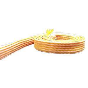 Cordon de serrage plat en polyester 100% élastique de 5mm avec embouts en métal pour vêtements et chaussures haute ténacité écologique - Product Image 1