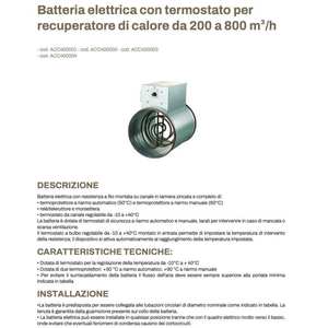 Sistema HVAC Doméstico con Batería Eléctrica y Termostato Tecnosystemi para Recuperación de Calor de 200 a 800 M/h - Product Image 2