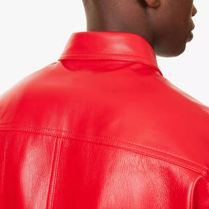 Camisas de cuero para hombre de color personalizado de último estilo/camisas de cuero para hombre MOQ bajo embalaje personalizado de calidad superior - Product Image 5