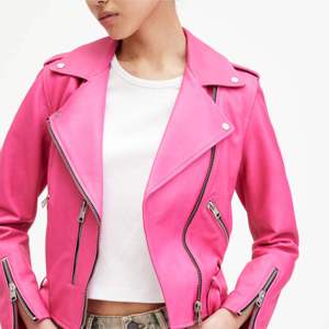 Custom Women's Pink PU Faux Leather <b>Jacket</b> Slim Fit Motorcycle Biker Coat Fashion <b>Ladies</b> Short Streetwear Outerwear Wholesale - Product Image 4