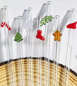 Pajitas de Vidrio Curvadas Ecológicas para Bar con Cepillos de Limpieza - Product Image 2