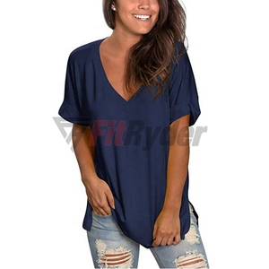 2025 verano superventas camiseta de mujer 100% algodón logotipo personalizado impreso estilo liso corte suelto transpirable venta - Product Image 6