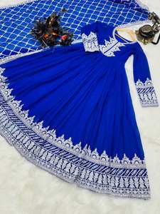 Vestido de trabajo de secuencia bordada de encaje Georgette de calidad superior, conjunto Dupatta de trabajo pesado, tela de césped de precio barato para fiestas - Product Image 5