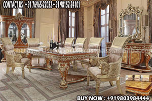 Impresionantes muebles de comedor tallados a mano Muebles de comedor de estilo italiano - Product Image 5