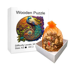 Round Wooden <b>Jigsaw</b> <b>Puzzle</b> by Paon Educational DIY Toy - Product Image 5