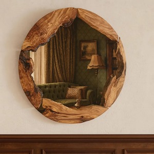 Espejo de Pared de Madera Hecho a Mano de Primera Calidad para Decoración del Hogar, Preparación de Maquillaje e Interiores Elegantes Disponible para la Venta - Product Image 4