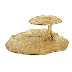 Rose fleur concepteur en aluminium coulé de haute qualité plaqué or le plus exigeant vente chaude maison et hôtel décoratif et bol de service - Product Image 5