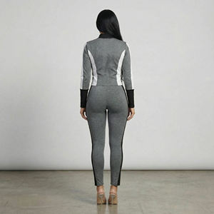 Conjunto Deportivo para Mujer, Felpa Técnica, Transpirable, Antibacteriano, Poliéster/Algodón, Cintura Elástica, Ropa Deportiva para Invierno - Product Image 5