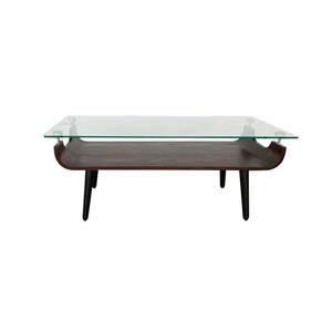 Muebles de sala de estar de diseño contemporáneo, mesa de centro natural de madera curvada de vidrio para uso doméstico - Product Image 2