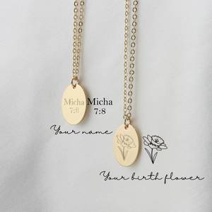 Collana pendente personalizzata in argento 925 con <span class=keywords><strong>nome</strong></span> del <span class=keywords><strong>fiore</strong></span> di nascita mese floreale inciso in acciaio inossidabile gioielli in pietra perla damigella regalo - Product Image 6
