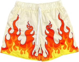 กางเกงขาสั้นตาข่ายพิมพ์ลายกราฟิกแบบกำหนดเอง ความยาวขา 5 นิ้ว มีกระเป๋า สไตล์ฮิปฮอปสุดฮิต ทรงหลวมสบาย กางเกงบาสเก็ตบอลผู้ชาย - Product Image 4