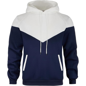 Sweat à capuche pour homme de haute qualité, streetwear d'hiver, patchwork brodé, coupe et couture, couleur personnalisée, pull à blocs de couleur, OEM ODM, marque privée - Product Image 2