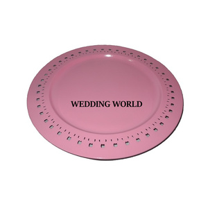 Assiette de présentation en acier inoxydable de haute qualité taille personnalisée faite à la main sous l'assiette brillante polie assiette de service en gros - Product Image 6