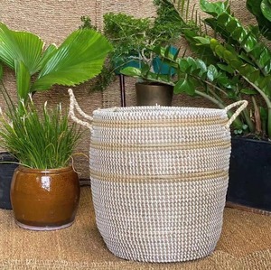 Cesta de Almacenamiento Redonda de Seagrass Tejida a Mano, Ecológica, al por Mayor - Product Image 2