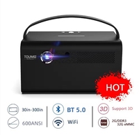 Projecteur intelligent DLP LED TOUMEI pour cinéma maison, 3D 4K 600 ANSI Lumens, Android 9, batterie portable, V7 PRO, stéréo HIFI, Pico 30-120