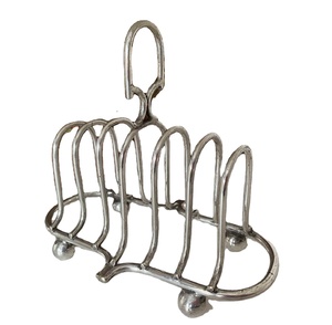 Support à pain en argent antique pour le petit-déjeuner, accessoires de cuisine, rangement et organisation à domicile, porte-pains - Product Image 1