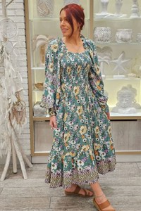 2052เดรสแขนยาวพองเปิดไหล่เซ็กซี่รัดรูปผ่าข้างเดรสผ่าข้างประดับพลอยเทียมสีฟ้าสำหรับงานปาร์ตี้คลับชุดเดรสดีไซน์โดดเด่น - Product Image 4