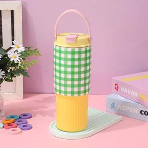 Taza de acero inoxidable para coche de 30oz con tapa y pajita, taza de viaje aislada para bebidas calientes/frías, regalo promocional - Product Image 3