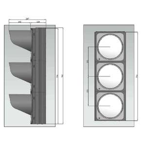 Transmisor de Señal LED de 200 mm para Automóviles, Luz Amarilla de 300 mm, 12 V, IP65, PC y Aluminio/Metal - Product Image 2