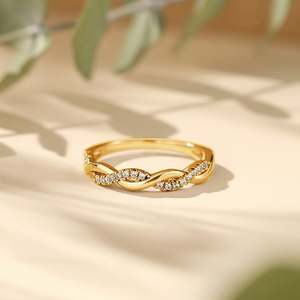 Anillo de Plata de Ley con Corte Redondo Jeulia Twist, Chapado en Rodio, Anillo de Aniversario - Product Image 5