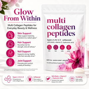 Poudre de Collagène Hydrolysé 10g Protéines par Portion, <span class=keywords><strong>4</strong></span> Types de Collagène + Acide Hyaluronique + Vitamine C + 5000mcg Biotine, 54 Cuillères - Product Image 6