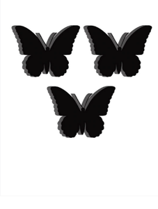 Ak Brass Royal Black <b>Set</b> <b>of</b> <b>3</b> Butterfly <b>Wall</b> Decor & Metal <b>Wall</b> <b>Art</b> - Product Image 4