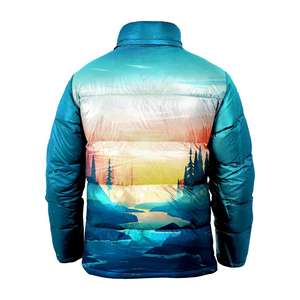 Chaqueta burbuja personalizada unisex de talla grande chaqueta acolchada negra de buena calidad - Product Image 2