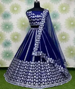 Ấn Độ và Pakistan phong cách thiết kế thêu và trình tự làm việc lehenga choli cho đám cưới mặc và lễ hội mặc quần áo