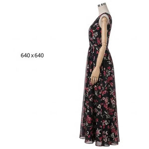 ชุดราตรีผ้าโพลีเอสเตอร์พิมพ์ลายด้วยความร้อน ผิวเรียบเนียน ดูหรูหรา เหมาะสำหรับงานเลี้ยง ออกงาน  ช่วยลดเลือนริ้วรอย - Product Image 2